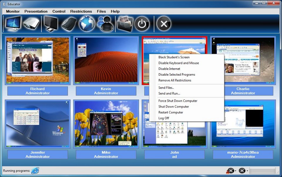Educator - software for classroom managment - screenshot
